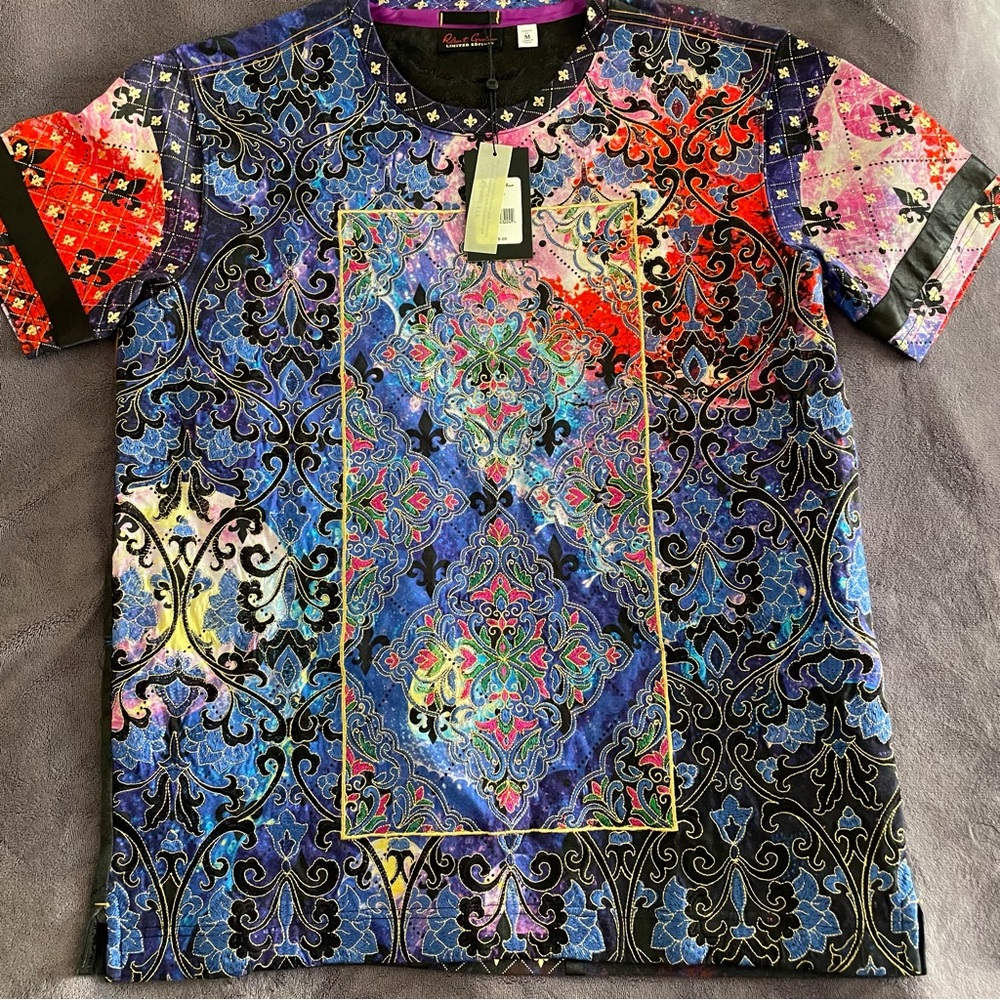 NWT Robert Graham King Shark Limited Edition Embroidered Shirt